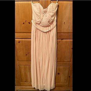 David’s Bridal Petal Pink Chiffon Bridesmaid Dress.